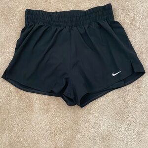 Nike Black Women's Athletic Running Shorts with White Swoosh